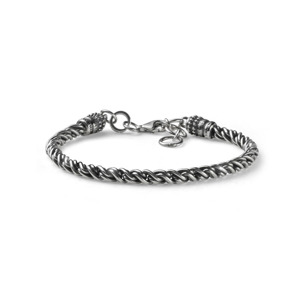 Bracciale Uomo Maria Cristina Sterling Argento 925 Intreccio Brunito G3513